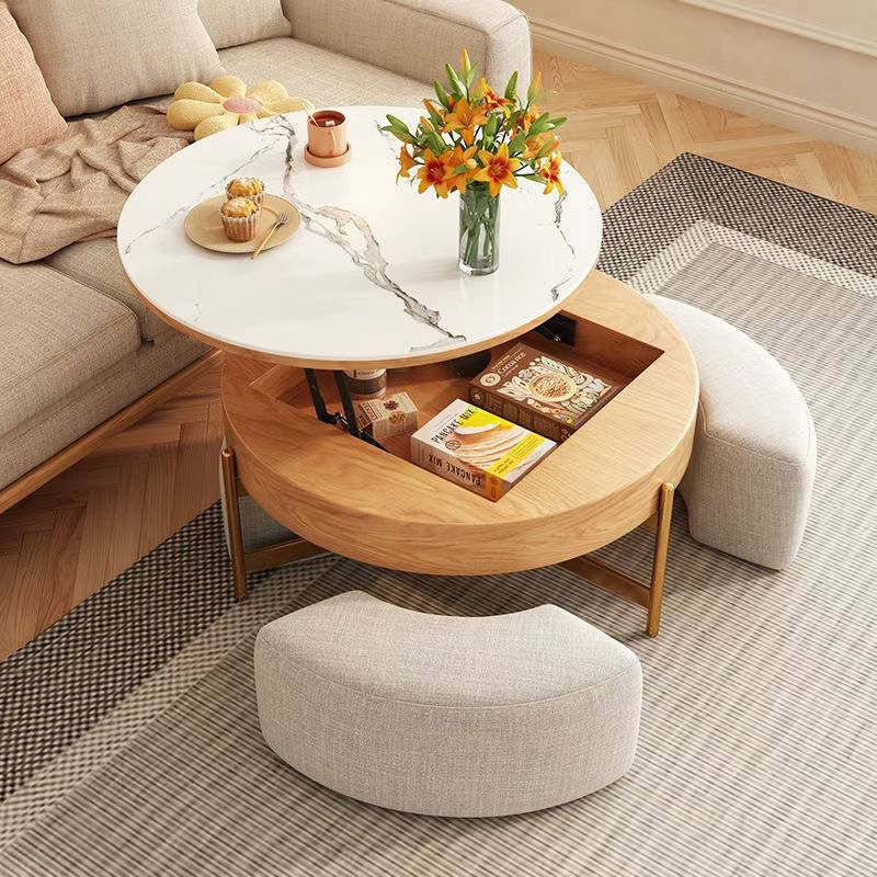 NestLift Round Coffee Table Set