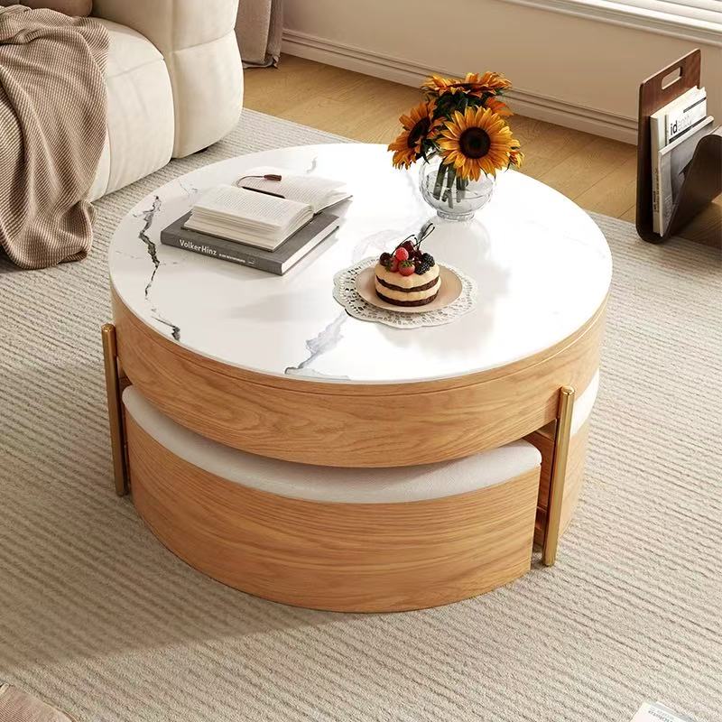 NestLift Round Coffee Table Set