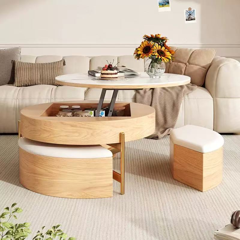 NestLift Round Coffee Table Set