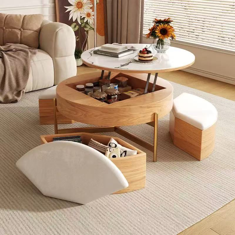 NestLift Round Coffee Table Set