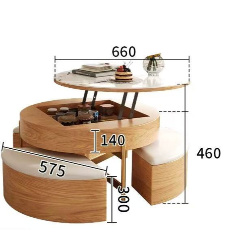 NestLift Round Coffee Table Set