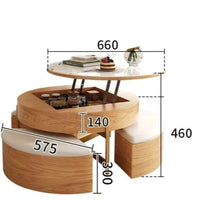 NestLift Round Coffee Table Set