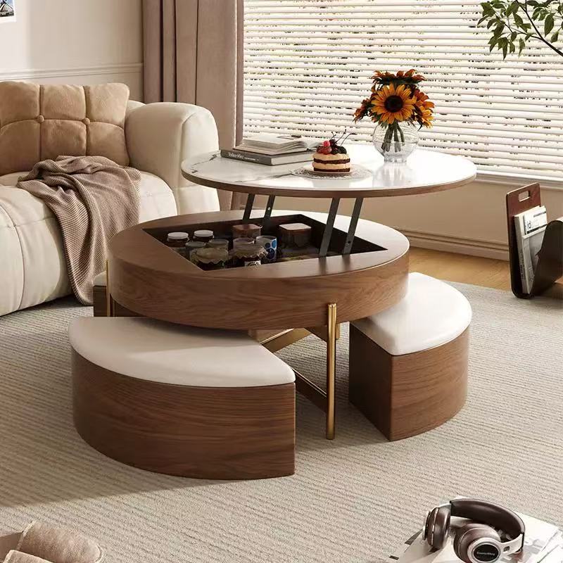 NestLift Round Coffee Table Set