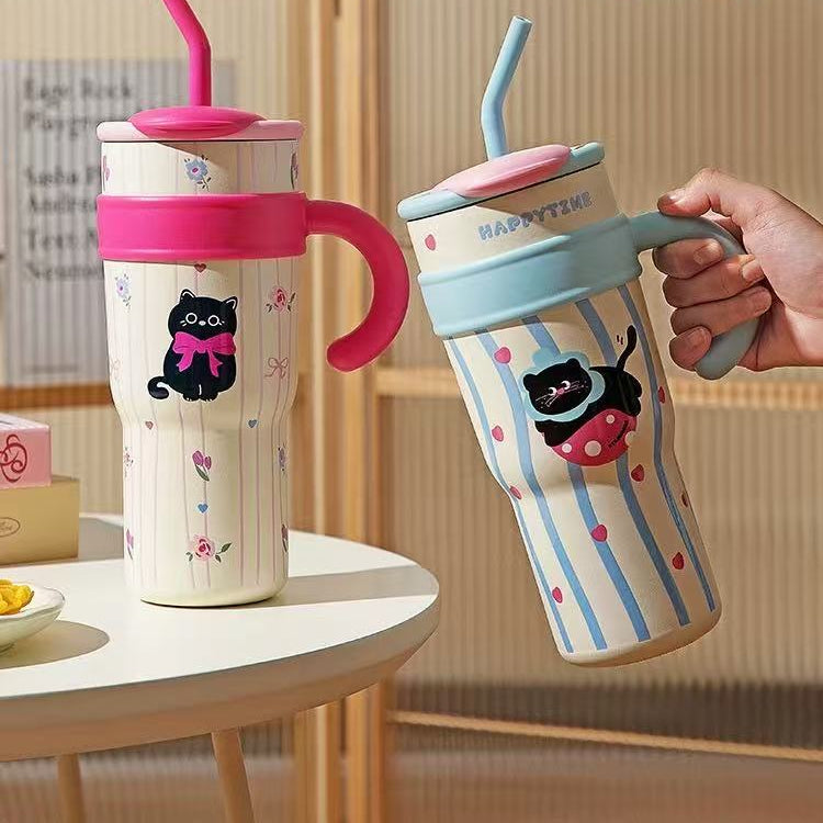 HappyCat Giant Straw Cup