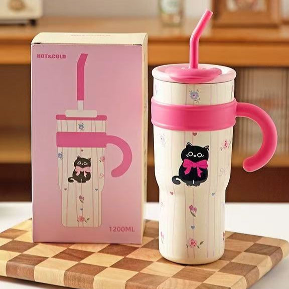 HappyCat Giant Straw Cup