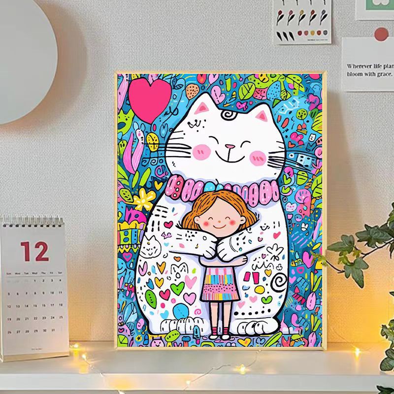 Hug Me Lucky Cat -Numbers Art Kit