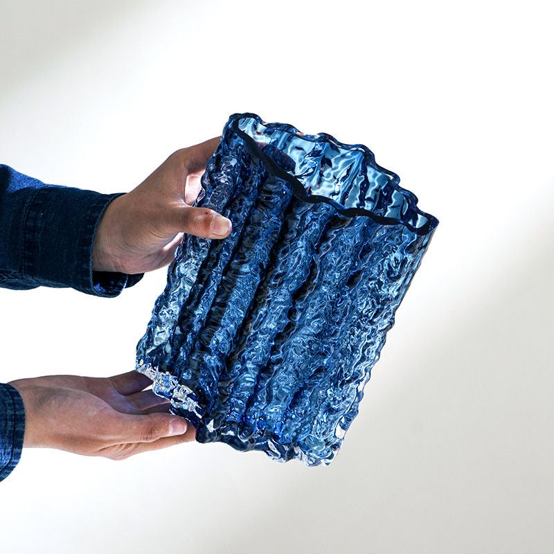 Glacier Blue Glass Vase