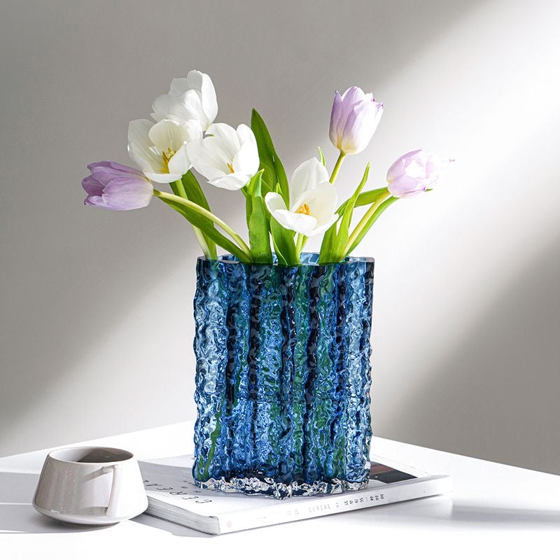 Glacier Blue Glass Vase