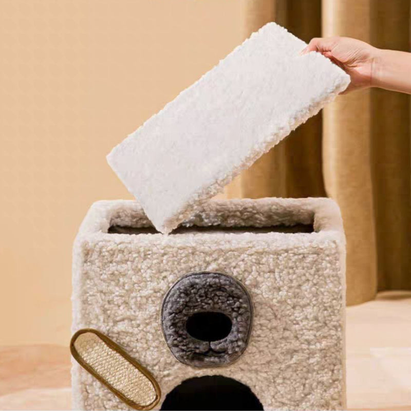 CozyNest 2-in-1 Cat Bed & Stool