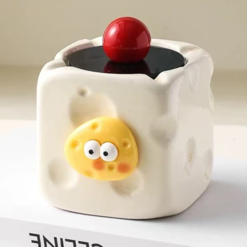 Cheesy Charm Ceramic Ashtray