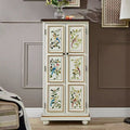 Vintage Meadow Hand-Painted Shoe Cabinet