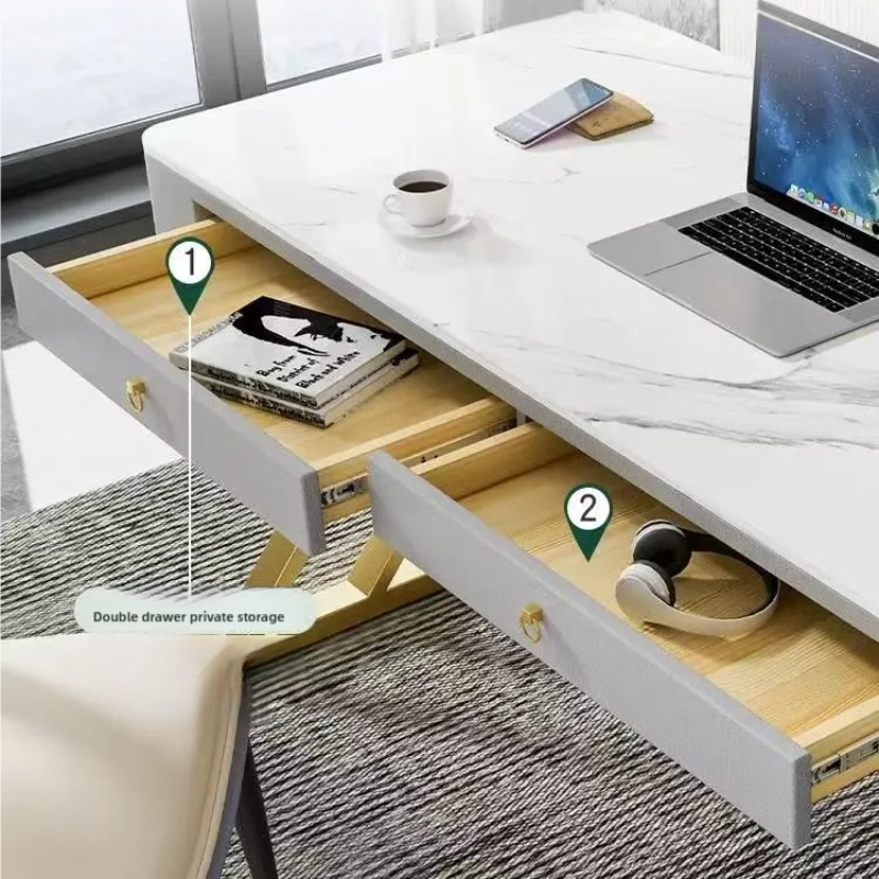Slate Soft-Covered Dressing Table（Chairs, And Mirrors Are Not Included）