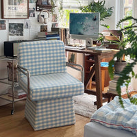 Skyline Check Swivel Accent Chair