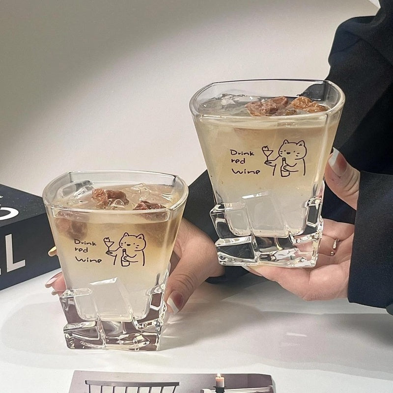 Sip & Smile Cat Glass Tumbler– Single