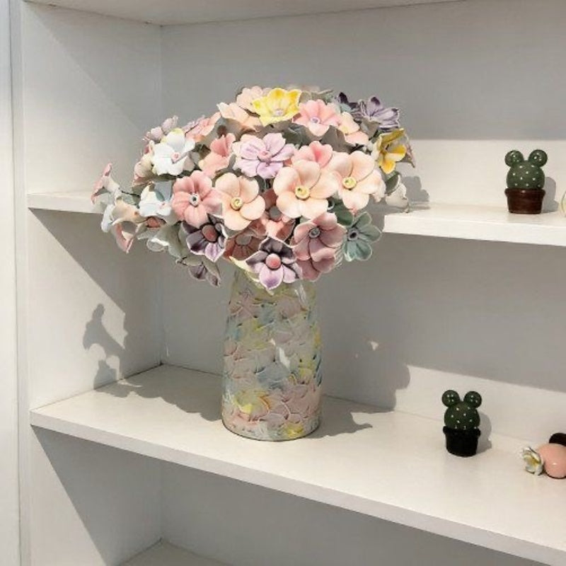 Blush Garden Floral Art Vase