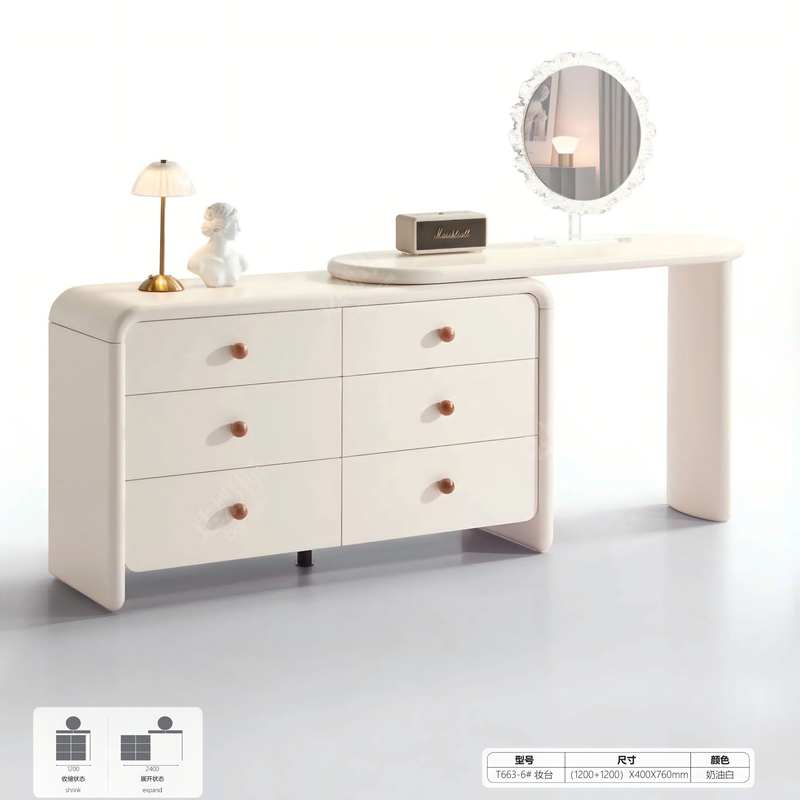 Cloud Edge Vanity Table#T663-6(Mirrors Are Not Included）