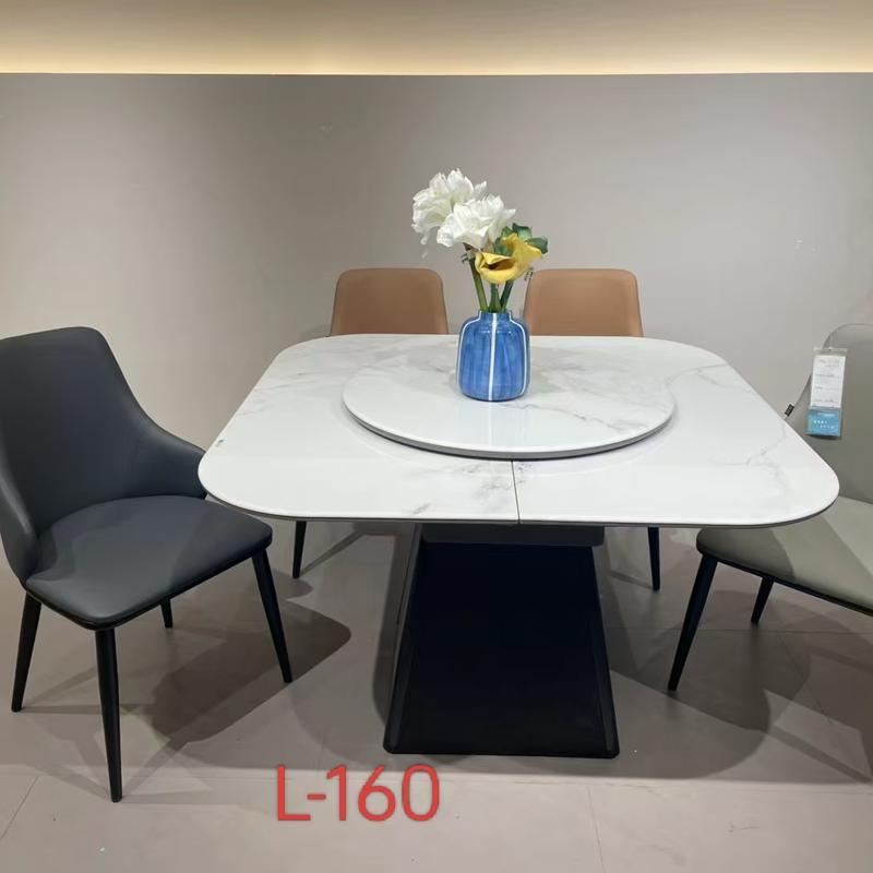 Marble Dining Table with Pedestal Base#L-160