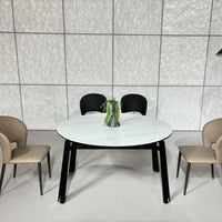 Noir Arc Round Dining Table#H2503