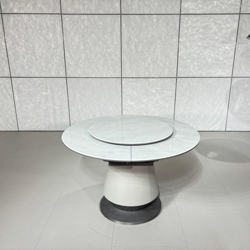 Elysia Round Stone Dining Table with Lazy Susan#H2532